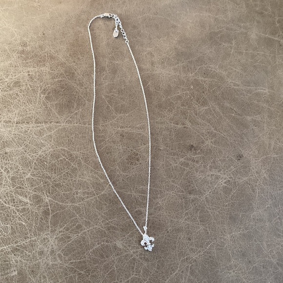 Sterling Silver Necklace with Fleur De Lis Pendant Charm - Picture 3 of 7